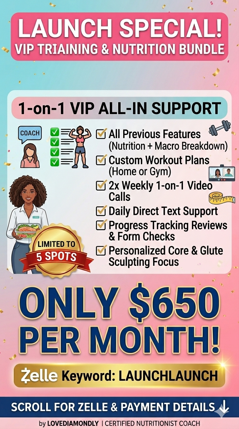 Custom 1-on-1 Nutrition Coaching & Meal Plans